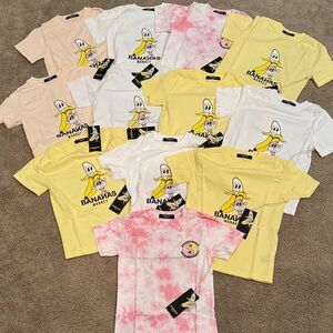 NWT Bundle Pack (12) Banana Monkey Kids short sleeve tee with bags. Sz.5/Small.